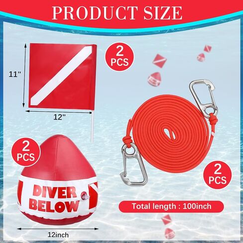 Maitys الثقيلة PVC الغوص العلم تعويم Freediving حبل مجموعة نفخ إشارة العائمة مع علم الغوص Freediving الحبل المقود للغطس والرياضات المائية إشارة السباحة القوارب الصيد in Saudi Arabia