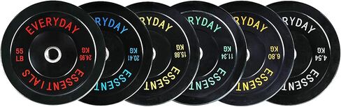 BalanceFrom Color Coded Black Olympic Bumper Plate Weight Plate with Steel Hub in Kuwait