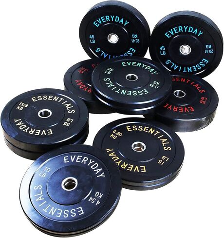 BalanceFrom Color Coded Black Olympic Bumper Plate Weight Plate with Steel Hub in Kuwait
