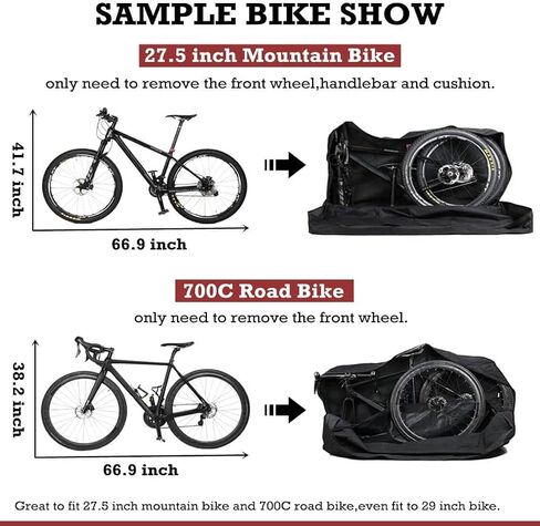 Bike Travel Bag, Homa Folding Bike Transport Bag Bicycle Travel Carrying Case with a Carry Bag Fits 20-29inch Folding Bike, Bike Transport Case for Train Air Travel in Saudi Arabia