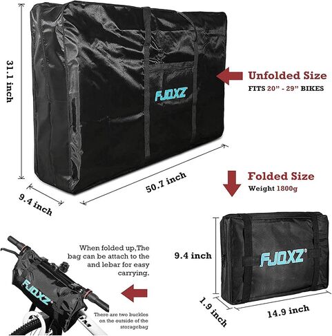 Bike Travel Bag, Homa Folding Bike Transport Bag Bicycle Travel Carrying Case with a Carry Bag Fits 20-29inch Folding Bike, Bike Transport Case for Train Air Travel in Saudi Arabia