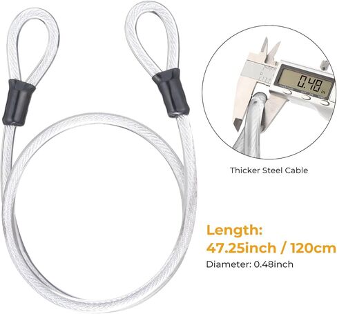 Circooter Bike U Lock with Cable Combination for Adult Electric Scooter, Heavy Duty Anti-Thief Bicycle D Lock Shackle Security Cable with 3Keys & Mounting Bracket Bicycle Secure Locks in Kuwait