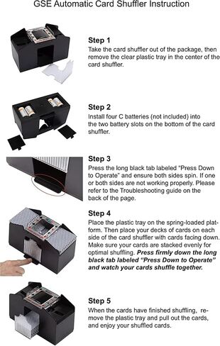 GSE 4-Deck Automatic Card Shuffler، AC/DC-Power وآلات خلط كهربائية تعمل بالبطارية للعب الورق، لعبة ورق، تكساس هولدم، كاناستا، بريدج، رومي، UNO، ألعاب بطاقات التجارة in Saudi Arabia