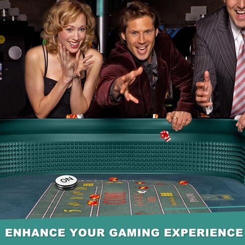 Leyndo Craps Tabletop Game Set, Includes 48"x11" Rubber Craps Diamond Pyramid Bumper, Casino Grade AAA 19mm Dice, 3 Inch On/Off Buttons for Casino Poker Nights(Black) in Saudi Arabia