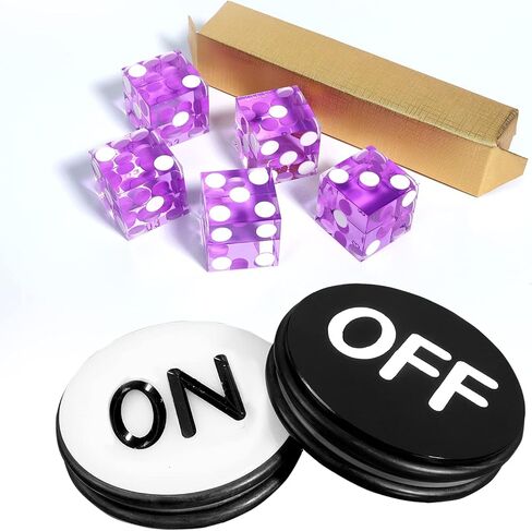 Instant Casino Craps Game Set. Including 5 of 19mm Precision Casino Dice with Matching Serial Numbers, 3-Inch Craps On/Off Dealer Puck Button in Saudi Arabia
