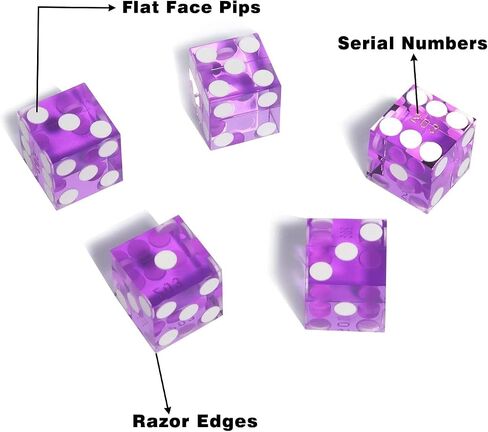 Instant Casino Craps Game Set. Including 5 of 19mm Precision Casino Dice with Matching Serial Numbers, 3-Inch Craps On/Off Dealer Puck Button in Saudi Arabia