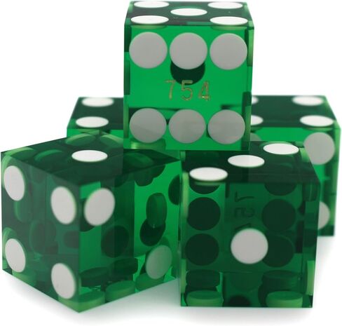 19mm Professional Casino Dice - Set of 5 Red dice - Razor Edge, Matching Serialized Set - Authentic Las Vegas Dice Experience for Craps and More from CGS in Saudi Arabia