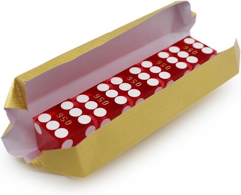 19mm Professional Casino Dice - Set of 5 Red dice - Razor Edge, Matching Serialized Set - Authentic Las Vegas Dice Experience for Craps and More from CGS in Saudi Arabia