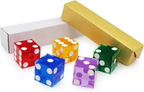 19mm Professional Casino Dice - Set of 5 Red dice - Razor Edge, Matching Serialized Set - Authentic Las Vegas Dice Experience for Craps and More from CGS in Saudi Arabia