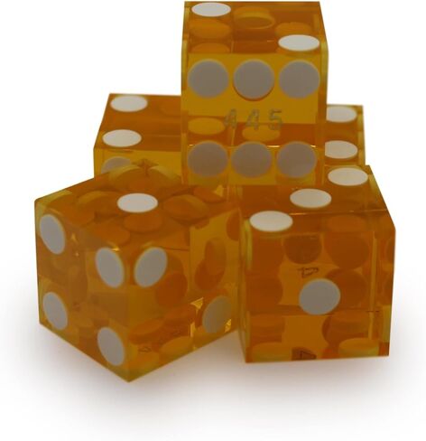 19mm Professional Casino Dice - Set of 5 Red dice - Razor Edge, Matching Serialized Set - Authentic Las Vegas Dice Experience for Craps and More from CGS in Saudi Arabia