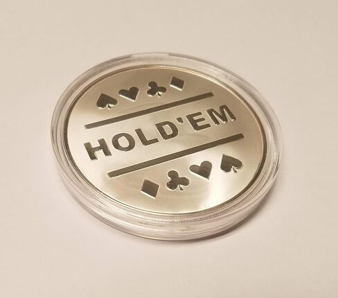 1x زر تاجر معدني مطلي بالفضة من Omaha & Texas Hold'em رائع للجولة من خلال ألعاب البوكر المستديرة in Saudi Arabia