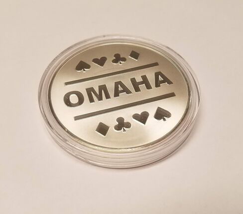 1x زر تاجر معدني مطلي بالفضة من Omaha & Texas Hold'em رائع للجولة من خلال ألعاب البوكر المستديرة in Saudi Arabia