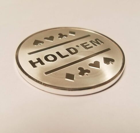 1x زر تاجر معدني مطلي بالفضة من Omaha & Texas Hold'em رائع للجولة من خلال ألعاب البوكر المستديرة in Saudi Arabia