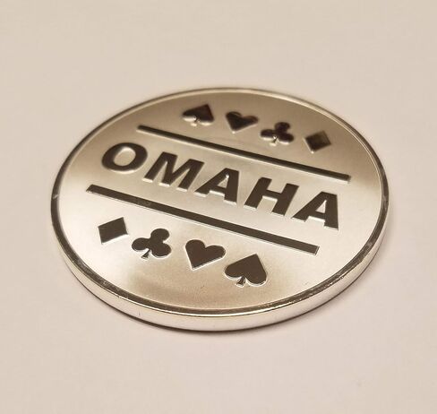 1x زر تاجر معدني مطلي بالفضة من Omaha & Texas Hold'em رائع للجولة من خلال ألعاب البوكر المستديرة in Saudi Arabia