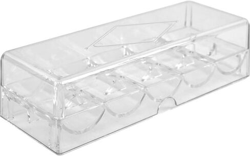Brybelly Clear Acrylic Poker Chip Tray with Lid | for Standard Size Chips and Clay Chips in Saudi Arabia