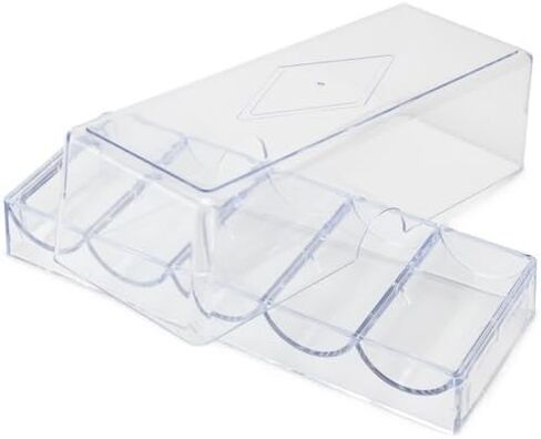Brybelly Clear Acrylic Poker Chip Tray with Lid | for Standard Size Chips and Clay Chips in Saudi Arabia