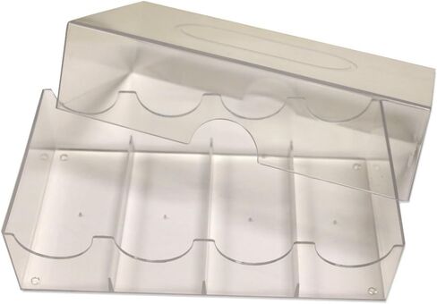 Brybelly Clear Acrylic Poker Chip Tray with Lid | for Standard Size Chips and Clay Chips in Saudi Arabia