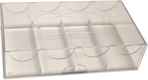 Brybelly Clear Acrylic Poker Chip Tray with Lid | for Standard Size Chips and Clay Chips in Saudi Arabia