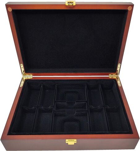 DA VINCI Mahogany Wood Poker Case with 200 Chip Capacity (Chips not included) in Saudi Arabia