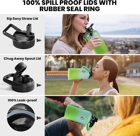 RAYMYLO Insulated Water Bottle 40 oz, Triple Wall Vacuum Stainless Steel | (Cold for 36Hrs, Hot for 18Hrs), Leak Proof & Non-BPA, Modern Water Flask Jug with Paracord Handle & Straw Spout Lids in Kuwait