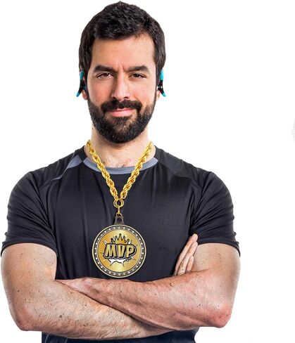 Inbagi Gold Chain MVP Medal MVP اللاعب الأكثر قيمة بطل سلاسل جائزة هدية معدنية MVP الحائز على جائزة جائزة قلادة للأطفال البالغين لاعب فريق كرة القدم كرة القدم البيسبول كرة السلة الكرة اللينة in Saudi Arabia