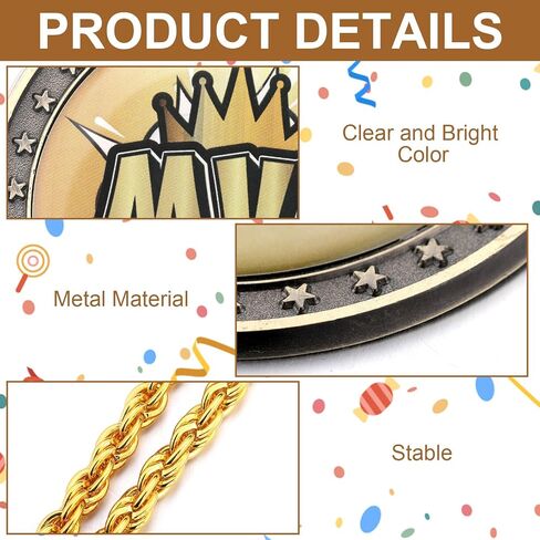 Inbagi Gold Chain MVP Medal MVP اللاعب الأكثر قيمة بطل سلاسل جائزة هدية معدنية MVP الحائز على جائزة جائزة قلادة للأطفال البالغين لاعب فريق كرة القدم كرة القدم البيسبول كرة السلة الكرة اللينة in Saudi Arabia