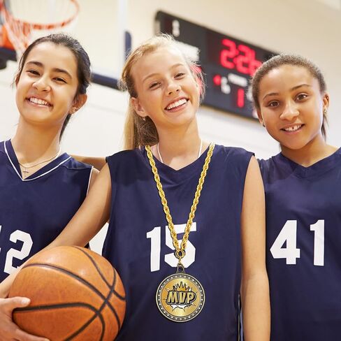 Inbagi Gold Chain MVP Medal MVP اللاعب الأكثر قيمة بطل سلاسل جائزة هدية معدنية MVP الحائز على جائزة جائزة قلادة للأطفال البالغين لاعب فريق كرة القدم كرة القدم البيسبول كرة السلة الكرة اللينة in Saudi Arabia