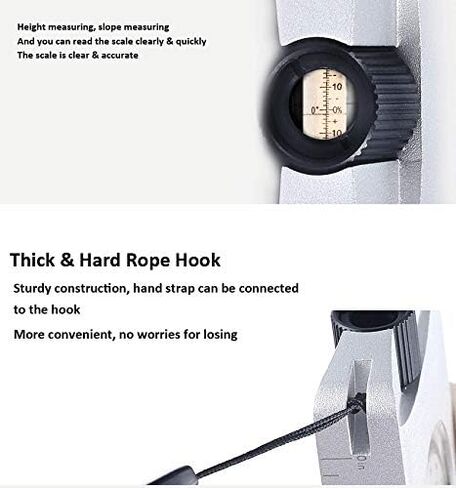 مقياس الارتفاع للجيب، مقياس الارتفاع بدون بطارية، مقياس الارتفاع الدقيق الاحترافي من الألومنيوم، مقياس الميل المدمج لقياس زوايا الارتفاع والمنحدرات، فضي in Kuwait