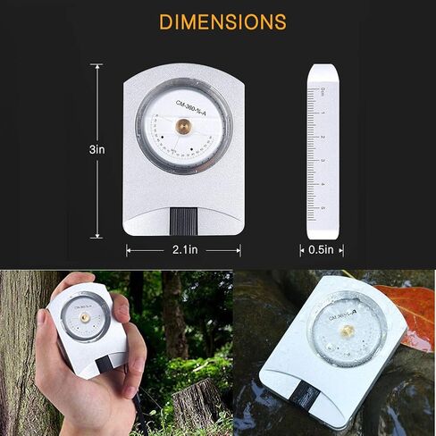 مقياس الارتفاع للجيب، مقياس الارتفاع بدون بطارية، مقياس الارتفاع الدقيق الاحترافي من الألومنيوم، مقياس الميل المدمج لقياس زوايا الارتفاع والمنحدرات، فضي in Kuwait