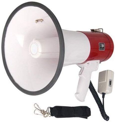 مكبر صوت بصوت عالٍ بقدرة 50 وات قابل لإعادة الشحن مع مكبر صوت محمول خارجي من نوع Siren Bullhorn in Kuwait