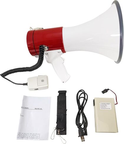 مكبر صوت بصوت عالٍ بقدرة 50 وات قابل لإعادة الشحن مع مكبر صوت محمول خارجي من نوع Siren Bullhorn in Kuwait