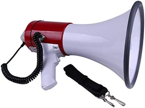مكبر صوت بصوت عالٍ بقدرة 50 وات قابل لإعادة الشحن مع مكبر صوت محمول خارجي من نوع Siren Bullhorn in Kuwait