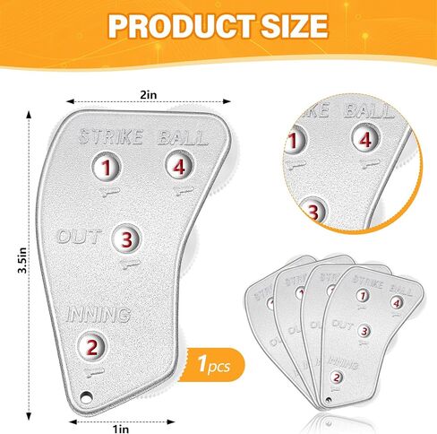 Stainless Steel 4 Wheel Umpire Indicator Umpire Clicker Umpire Gear Ball Strike Counter Clicker for Scorekeeper Recording Outs and Innings Balls in Saudi Arabia
