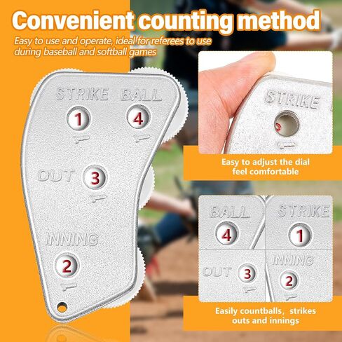 Stainless Steel 4 Wheel Umpire Indicator Umpire Clicker Umpire Gear Ball Strike Counter Clicker for Scorekeeper Recording Outs and Innings Balls in Saudi Arabia