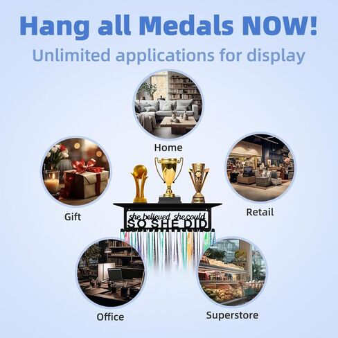 ميدالية شماعات شريط حامل عرض الرف ميداليات جدار معدني رف الكأس المنظم جوائز الإطار لقد صدقت الشريط يهتف الجمباز كرة القدم الكرة اللينة الجمباز عداء السباق عقد ميداليات سهلة التركيب in Kuwait