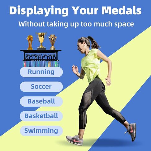 ميدالية شماعات شريط حامل عرض الرف ميداليات جدار معدني رف الكأس المنظم جوائز الإطار لقد صدقت الشريط يهتف الجمباز كرة القدم الكرة اللينة الجمباز عداء السباق عقد ميداليات سهلة التركيب in Kuwait