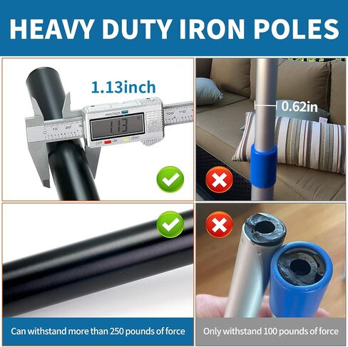2 Pcs Boat Cover Support Pole System with 8 Adjustable Height (23"-57") - Furniture Cover Support Pole with Sandbag, Storage Bag in Saudi Arabia