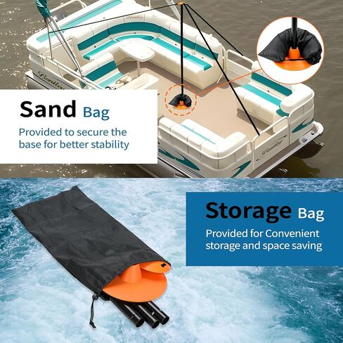 2 Pcs Boat Cover Support Pole System with 8 Adjustable Height (23"-57") - Furniture Cover Support Pole with Sandbag, Storage Bag in Saudi Arabia
