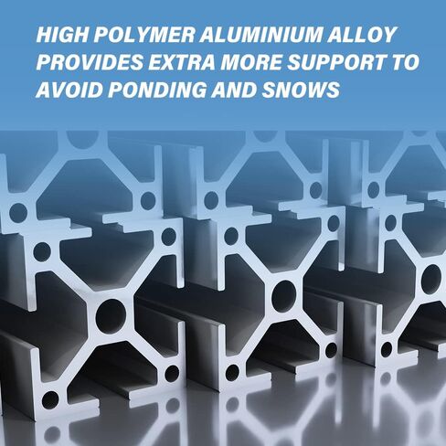 عمود دعم غطاء القارب من سبائك الألومنيوم قابل للتعديل للقماش والعائم لمنع تجمع المياه (رمادي داكن، عبوتان) in Kuwait