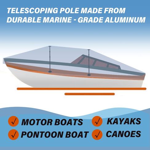 عمود دعم غطاء القارب من سبائك الألومنيوم قابل للتعديل للقماش والعائم لمنع تجمع المياه (رمادي داكن، عبوتان) in Kuwait