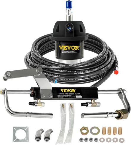 VEVOR Hydraulic Steering Kit 90HP Hydraulic Outboard Steering Kit with Helm Pump Cylinder Marine Steering System Kit in Saudi Arabia