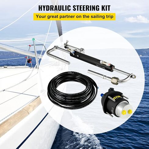 VEVOR Hydraulic Steering Kit 90HP Hydraulic Outboard Steering Kit with Helm Pump Cylinder Marine Steering System Kit in Saudi Arabia