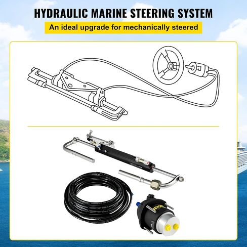 VEVOR Hydraulic Steering Kit 90HP Hydraulic Outboard Steering Kit with Helm Pump Cylinder Marine Steering System Kit in Saudi Arabia