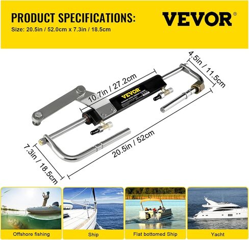 VEVOR Hydraulic Steering Kit 90HP Hydraulic Outboard Steering Kit with Helm Pump Cylinder Marine Steering System Kit in Saudi Arabia