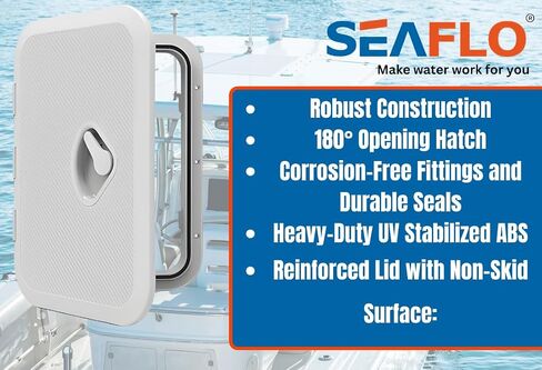 فتحة وغطاء للوصول إلى سطح القارب البحري من Seaflo مقاس 14.75 بوصة × 10.6 بوصة، أبيض، 270 مم × 375 مم in Saudi Arabia