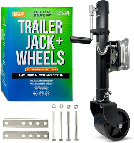 1200lbs Boat Trailer Jack with Wheel Trailer Tongue Jack Wheel Marine Trailer Jacks Bolt On Lift Roller Swivel Stands Utility Boat Trailer Parts Hitch Heavy Duty Single Wheel Boat Lift Kit 1200lb in Saudi Arabia
