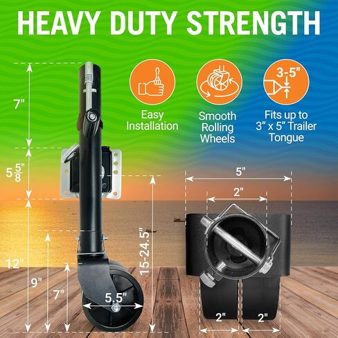 1200lbs Boat Trailer Jack with Wheel Trailer Tongue Jack Wheel Marine Trailer Jacks Bolt On Lift Roller Swivel Stands Utility Boat Trailer Parts Hitch Heavy Duty Single Wheel Boat Lift Kit 1200lb in Saudi Arabia