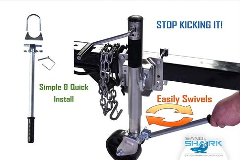 جديد! ذراع التوجيه لجاك عجلة المقطورة، دوران سريع للعجلة المزدوجة. استخدمه مع القارب أو المرافق أو جت سكي أو البحرية أو مقطورة المرافق الصغيرة. الترباس على عجلة جاك الخاص بك! تصميم جديد بانتظار الحصول على براءة اختراع. in Kuwait