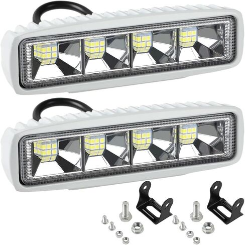 Homaisson 2 قطعة مصابيح LED مقاومة للماء للقوارب، 6 بوصة أضواء ملاحة LED بحرية، 36 وات ضوء سطح السفينة البحرية أضواء حوض القارب للصيد الليلي، شريط إضاءة LED بزاوية واسعة in Saudi Arabia