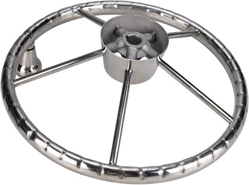 NovelBee 5-Spoke 13-1/2 Inch Destroyer Style Stainless Steel Boat Steering Wheel with Big Size Knob for Marine,Yacht in Saudi Arabia